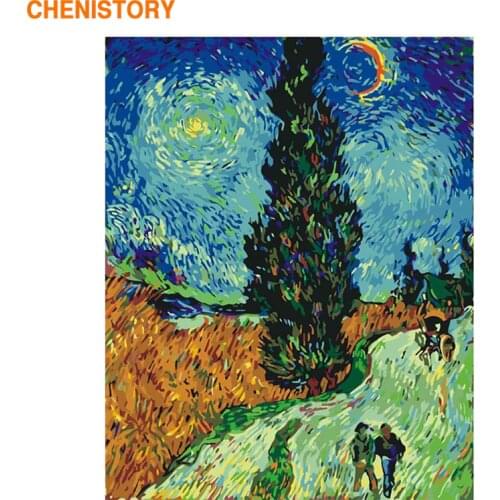 CHENISTORY Framed Famous Picture DIY Painting By Numbers Acrylic Coloring By Number Canvas Painting For Home Decors Gift Picture
