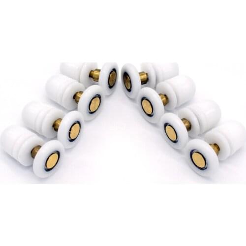 Set of 8 Pcs Partiality Shower Door ROLLERS /Runners/Wheels/Pulleys 25mm Diameter bathroom Replacement Parts