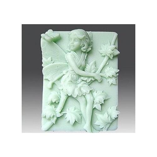 New Fairy with Maple Leaf Craft Art Silicone Soap mold Craft Molds DIY Handmade soap molds