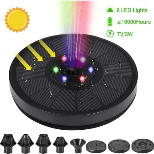 7V 3W Floating Solar Fountain Solar Water Fountain Garden Decoration Fountain Pool Pond Fountain Aquariums Gardens Fountain