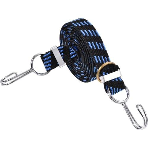 Uxcell Flat Elastic Cord with Hook Ratchet Belt Luggage Tied Rope for Hand Carts Luggage Rack