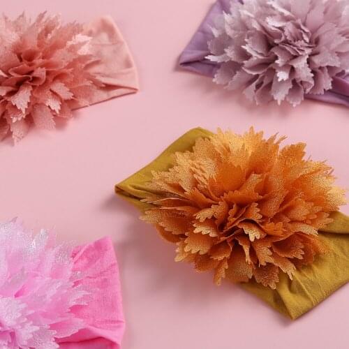 Cute Flower Baby Headband Soft Nylon Baby Girl Hairband Infant Toddler Newborn Baby Hair Band Headwraps Kids Beanie Headband