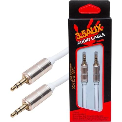 POWERMASTER PM-3835 3.5 MM MALE/MALE METAL TITLE STEREO AUX THICK CABLE