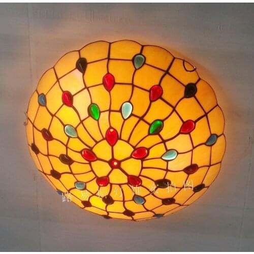 Factory direct 16-inch the American retro ceiling lamps Tiffany stained glass art of living room, bedroom balcony Lighting