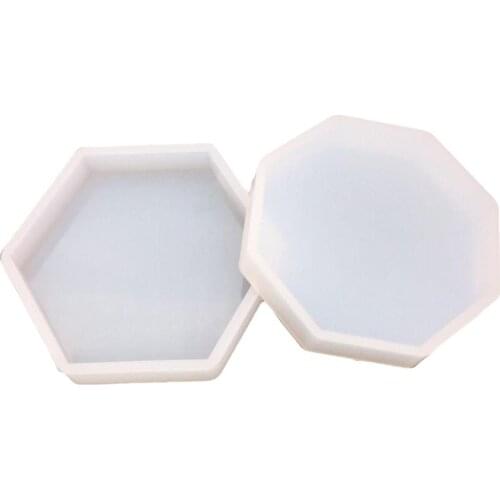 Silicone Mould Nordic Geometry Style Mould DIY Crystal Epoxy Octagonal Table Set Mold High Mirror Plaster Aromatherapy