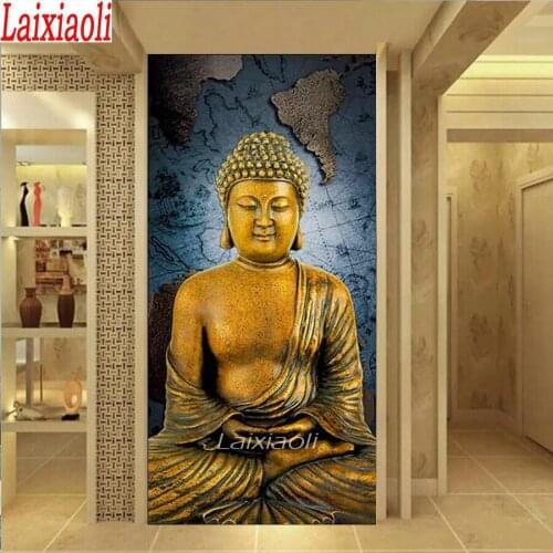 Full Diamond 5D DIY Diamond Painting Buddha map religion icon 3D Embroidery with diamond Cross Stitch kits Mosaic Painting Decor