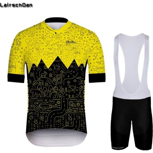 SPTGRVO 2020 Pro Team Mens Cycling Jersey Set Bike Shorts Outdoor Sports Yellow Cycle Suit Ropa Ciclismo Bicycle Clothing Kit