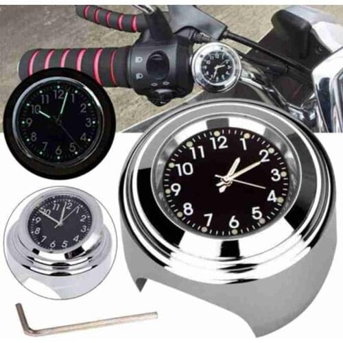 Luminous Clock Motorcycle Handlebar Watch Waterproof 22-25mm Mount Shock Resistant Motorbike Mini Moto Accessories Hour Counter