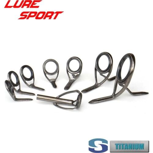 Titanium GunsmokeColor Frame SIC Ring 8pcs Guide Top set TiXQRSG12 Cast Rod Building Component Repair DIY Accessory Seaguide T