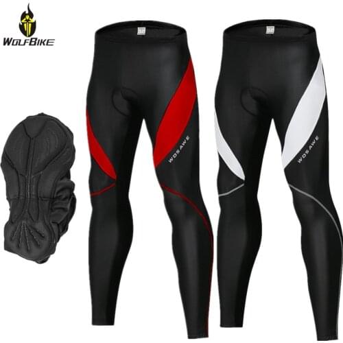 WOSAWE Mens Tights Cycling Pants PU Thermal Fleece Partly Mountain MTB Bike Trousers Gel Pad Reflective Bicycle Bib Tights