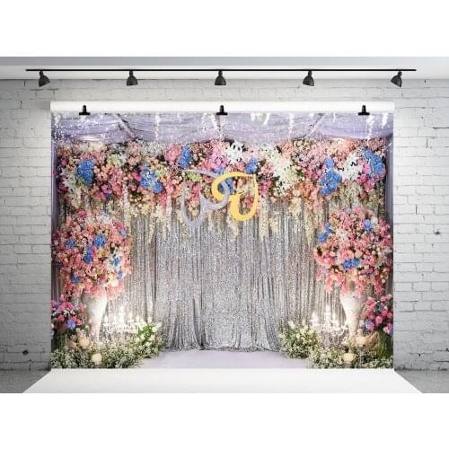 VinylBDS 10x10ft Flower Wall Photo Background Wedding Backdrop 10FT Stage Studio Backdrop Outdoor Backgrounds For Photo Studio