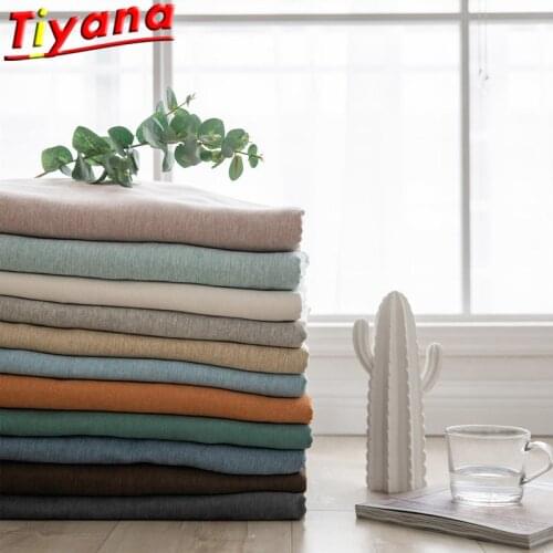 High Quality Cotton 70%-90% Blackout Curtains for Living Room Nordic Modern Solid Color Window Drapes for Bedroom W-HM389*NT