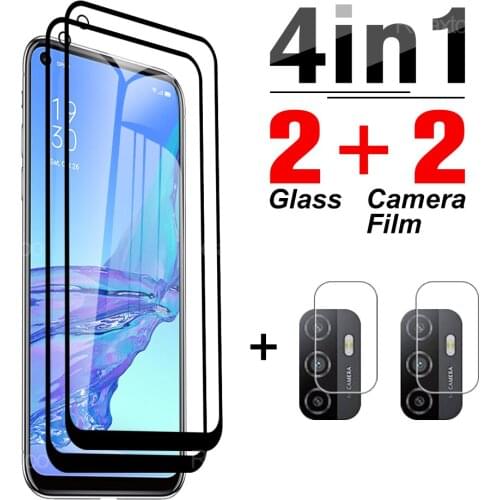 4-in-1 Cover Tempered Glass For Oppo A5 2020 Screen Protector For Oppo A31 2020 A53 2020 A53s 2020 A73 5G Phone Camera Lens Film