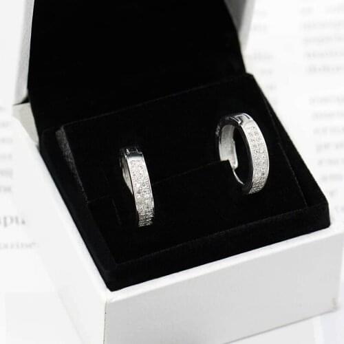 New Arrival 925 Sterling Silver Circle Shine Hoop Earrings for Women Fashion Round Shape Jewelry Accessories for Engagement Gift