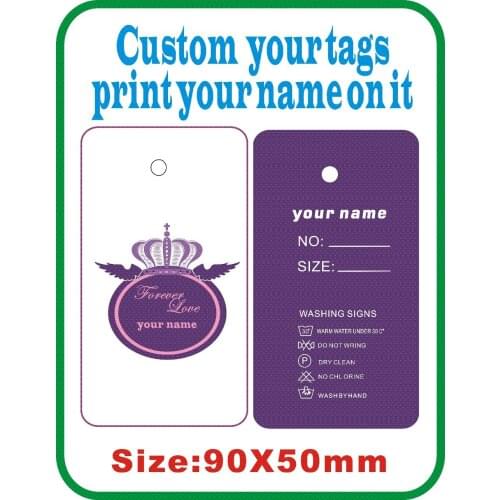 Crown custom women cloth tags ,print your logo on tags 500PCS More style come into our shop J5