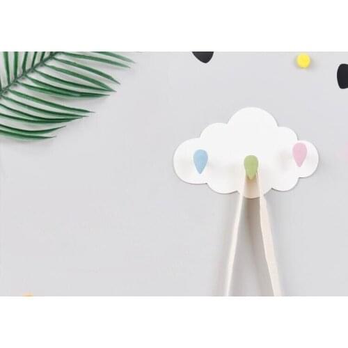 1PC Creative Organizer Cloud Seamless Three-link Hook Kitchen Bathroom Nail-free Hooks Cloud Plastic storage Hook OK 0860