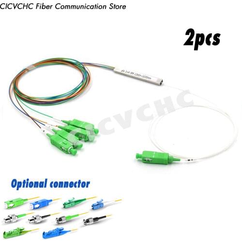 2 pcs PLC 1x4, 5 port with SC/APC and 0.5m length 900um loose tube