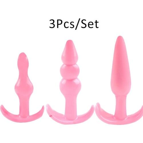2020 3pcs Soft Silicone Anal Dildo Butt Plug Prostate Massager Dick For Women Female masturbator Sex Toys Strapon Intimate Goods
