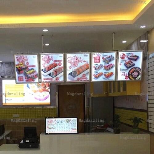5PCS 500X700MM Fast Food Store Curve Aluminum Frame LED Illuminated Menu Boards,Ultra Slim Restaurant Menu Signs
