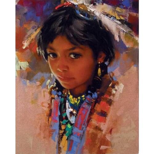 5d diy Diamond Embroidery Indian Girl Diamond Painting Full round / square Picture of Rhinestones Mosaic Home Decor craft GH480