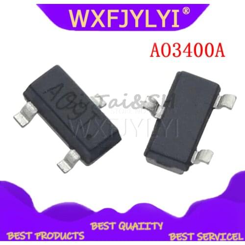 AO3400A 100pcs N-Channel 30V 5.7A (Ta) 1.4W (Ta) SMD mosfet transistor SOT-23 Surface Mount SOT-23-3L AO3400