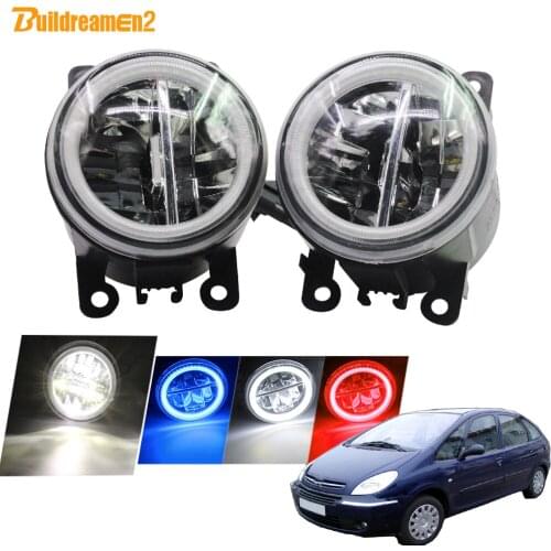 Buildreamen2 For Citroen Xsara Picasso MPV N68 1999-2015 Car H11 LED Bulb Fog Light 4000LM Angel Eye Daytime Running Lamp 12V