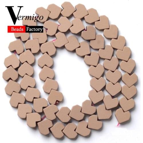 Brown Heart Shape Nanotech Rubber Hematite Minerals Beads For Jewelry Making 8mm Spacer Beads Diy Bracelets Accessories 15