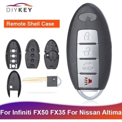 DIYKEY Keyless Entry Smart Remote Car Key Shell Case for Infiniti FX50 FX35 Q40 Q60 Q70 G25 G35 Fob 4 Button with Insert Blade