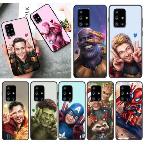 Cute Superhero Funny For Samsung A01 02 02S 11 12 21 21S 22 31 32 41 42 51 72 S20 Ultra Plus 4G 5G Black phone Case