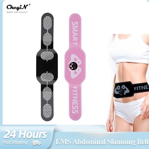 CkeyiN EMS Abdominal Slimming Belt Waist Trainer Fitness Muscle Hip Training Instrument Massager Fat-burning Straps Loss Weight