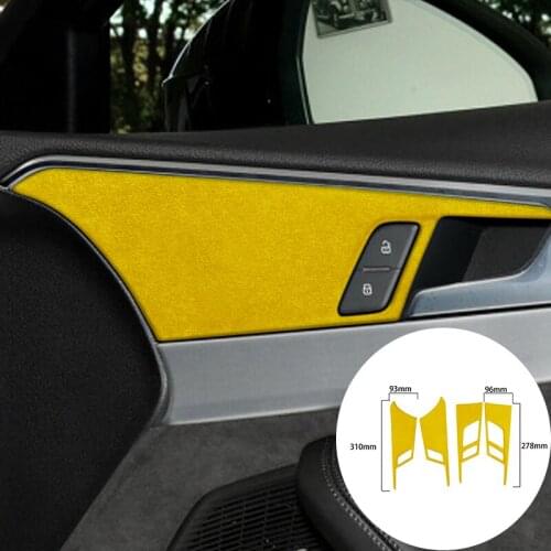 For Audi A4L 2017+ Alcantara Suede Wrap Car Door Panel Strip Covers Trim Stickers Internal Mouldings Accessories Car-styling
