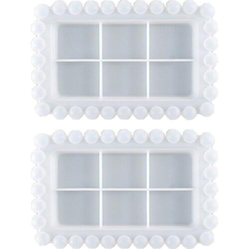 2 Pcs Resin Tray Mold Rectangle Jewelry Plate Mould For Resin Epoxy Casting Display Trinket Art Crafts Making Home Decor