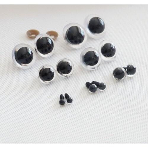 40pcs--6/8/9/10/12/13/14/15/16/18mm clear round shape toy eyes safety eyes & washer for diy plush doll findings