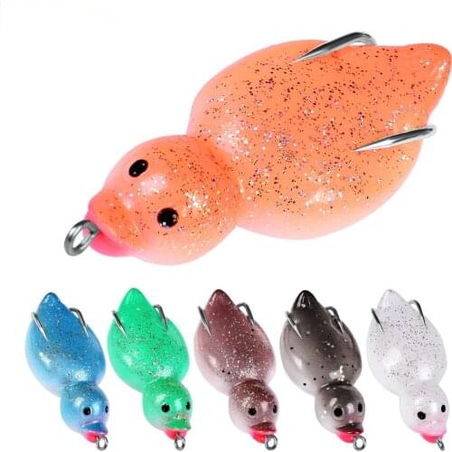 6 Color Duck Artificial Bait Black Fish Carp Lure Soft Bait 6.5Cm 10.5g Thunder Frog Fishing Gear Fake Lure for Fishing Trolling