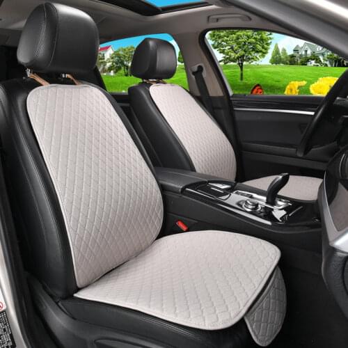 Flax Car Seat Cover Protector with Backrest Front Rear Seat Back Waist Washable Cushion Pad Mat for Auto Universal Fit Most Car