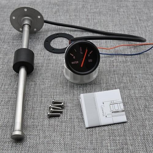 Marine Boat Car Water Level Sensor With Indicator Tank Meter 0~190 ohm 52mm Water Level Gauge For Water Level Sending Unit
