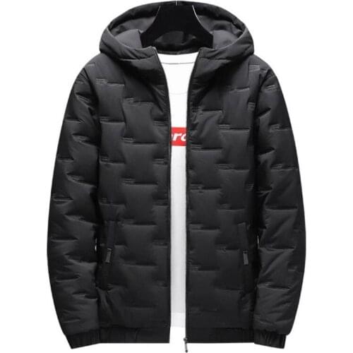 Mens Winter Thick Short Coat Youth Warm Cotton Casual Thick Warm Hooded Jacket Parker jacket male