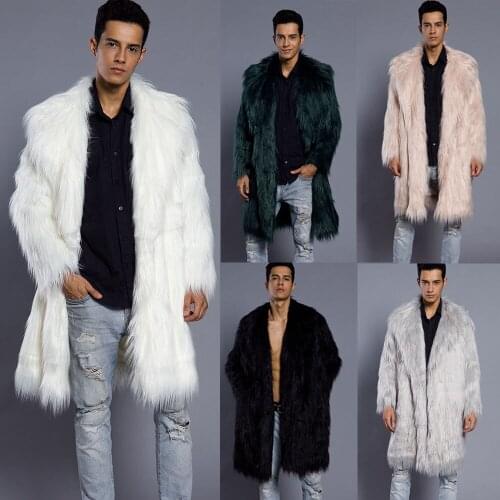 T0653 Men Winter Trench Coat imitation fur Coat mens Wool fur Coats Autumn and Winter clothes Long Coat