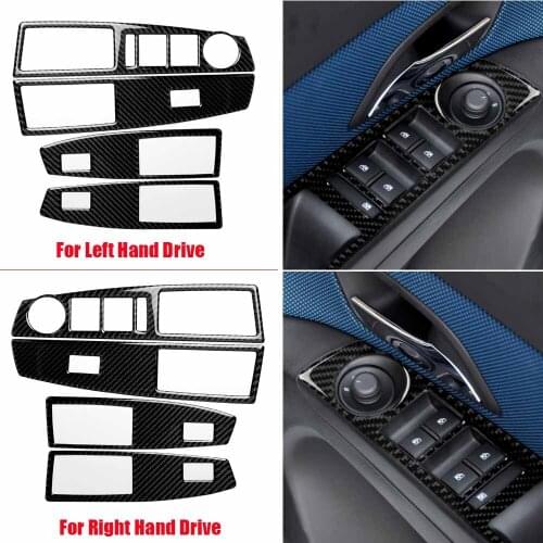 Carbon Fiber Car Door Window Switch Trim Cover For Chevrolet Cruze 2009-2015