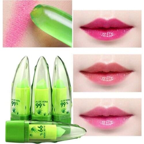 Natural Aloe Vera Lipstick Long Lasting Color Temperature Change Moisturizing
