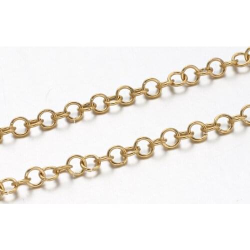 20m 3.5x0.6mm Unwelded 304 Stainless Steel Rolo Chains for Jewelry Making DIY Bracelet Necklace Accessories Findings