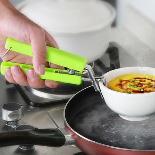 New Multi-functional Anti-hot Bowl Clip Plate Dish Clip Creative Kitchen Clamp Black Kitchen Microwave Oven Tool 16.8x3.8cm 1PC