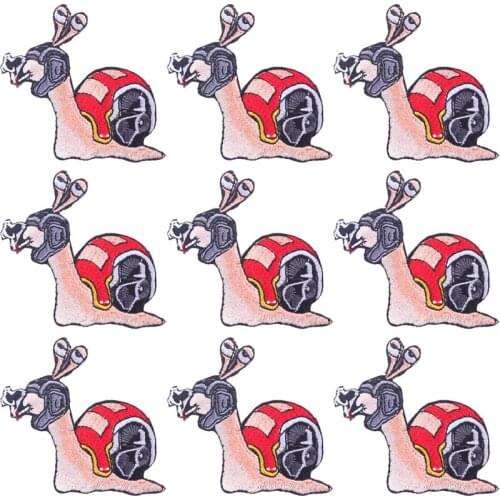 10Pcs/Set Cute Animals Red Snails Patch For Clothing Iron On Cartoon Embroidery Patches For Clothes Appliques For T-shirt Badges