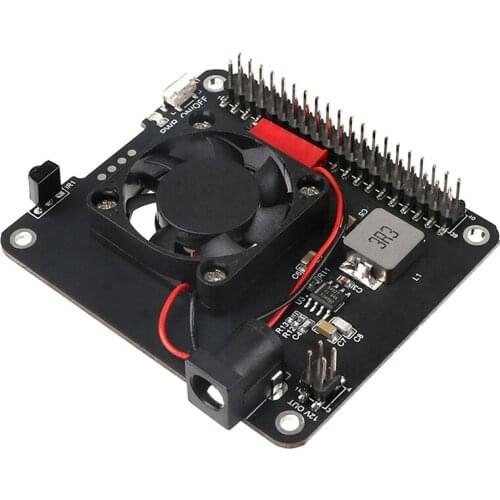 Power Expansion Board Power Board 20W(5V 4A) Power Supply Safe Shutdown with Cooling Fan Infrared Remote Control