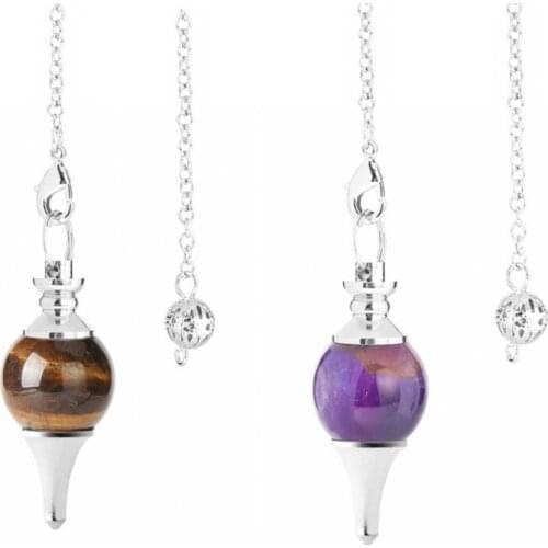 ARLIE Fortune-Telling Pendulum for Dowsing Reiki Natural Stone Crystal Red Onyx Circular Cone Charm Pendant Pendule Divination