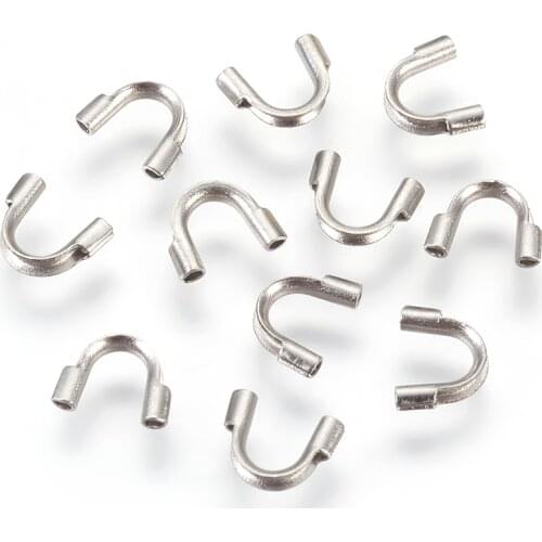 Stainless Steel Wire Protectors Wire Guard Guardian Protectors loops U Shape Accessories Clasps Connector For Jewelry Making