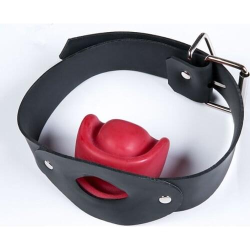 Adult Games Sex Slave Gag Bdsm Bondage Open Mouth Gag Black/Red Latex Soft Mouth Dilatation Ball Sex Toys For Couples Mouth Ball