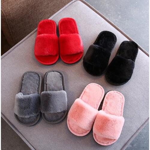 Shorha 2019 winter new childrens cotton slippers girls warm home indoor slippers boys dragging shoes