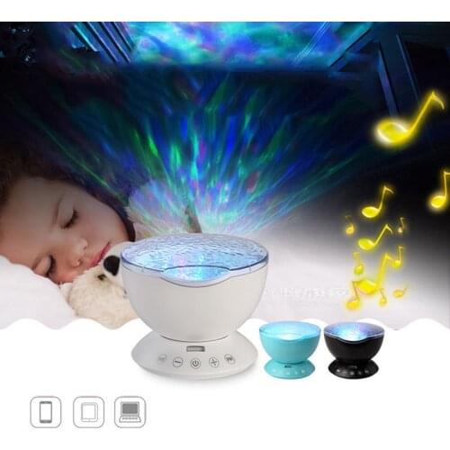 Ocean projection lamp LED Ocean Wave Night light With USB Remote Control TF Cards Music Player with speaker relax 7 color timer