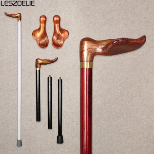 Left And Right Handle Walking Stick Men Fashion Decorative Wooden Stick Women Vintage Canes Detachable Elegant Walking Stick